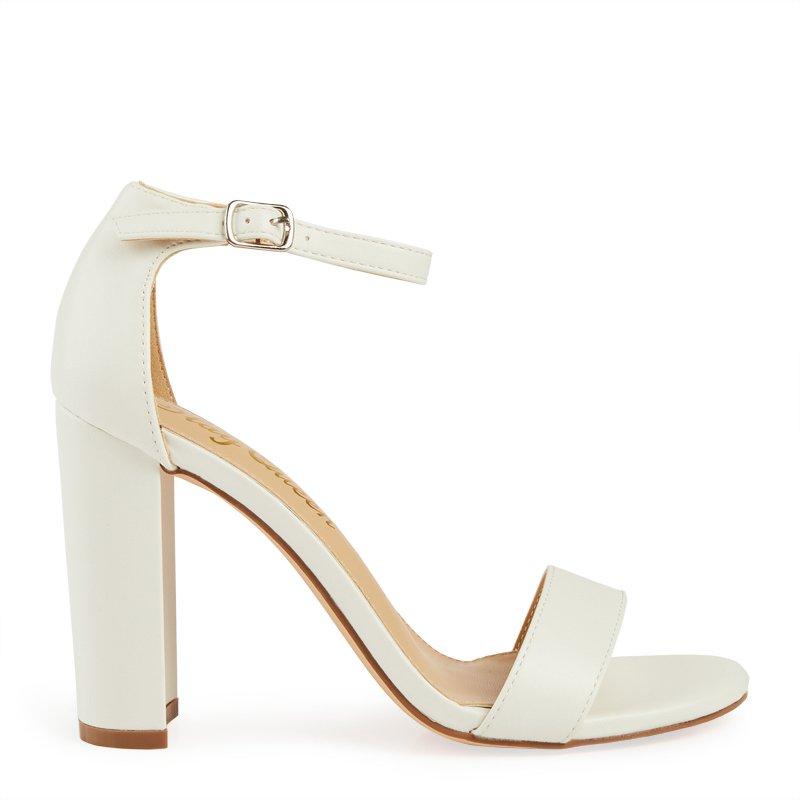 white block heel sandals